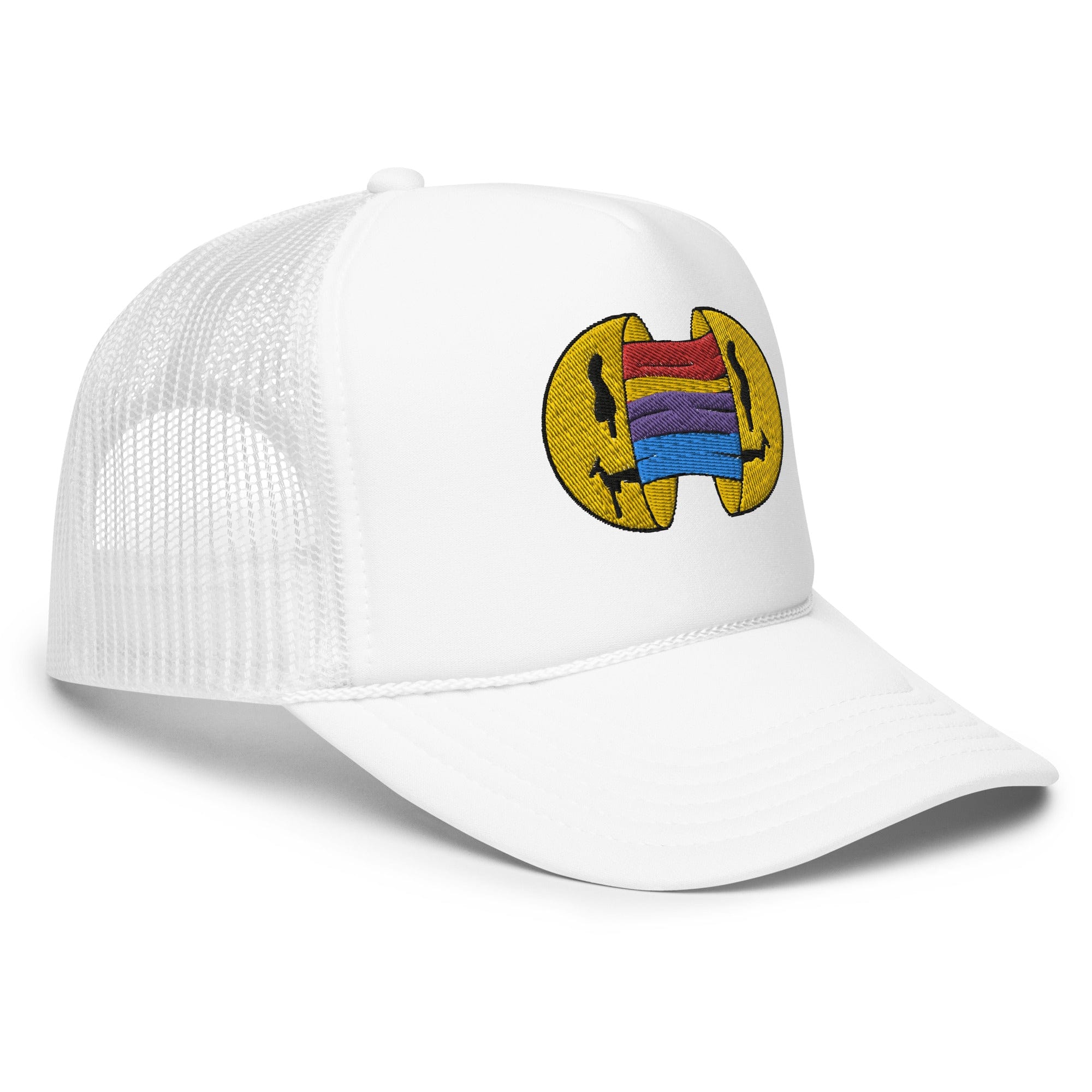 Smiley Face Rainbow Foam Trucker Hat