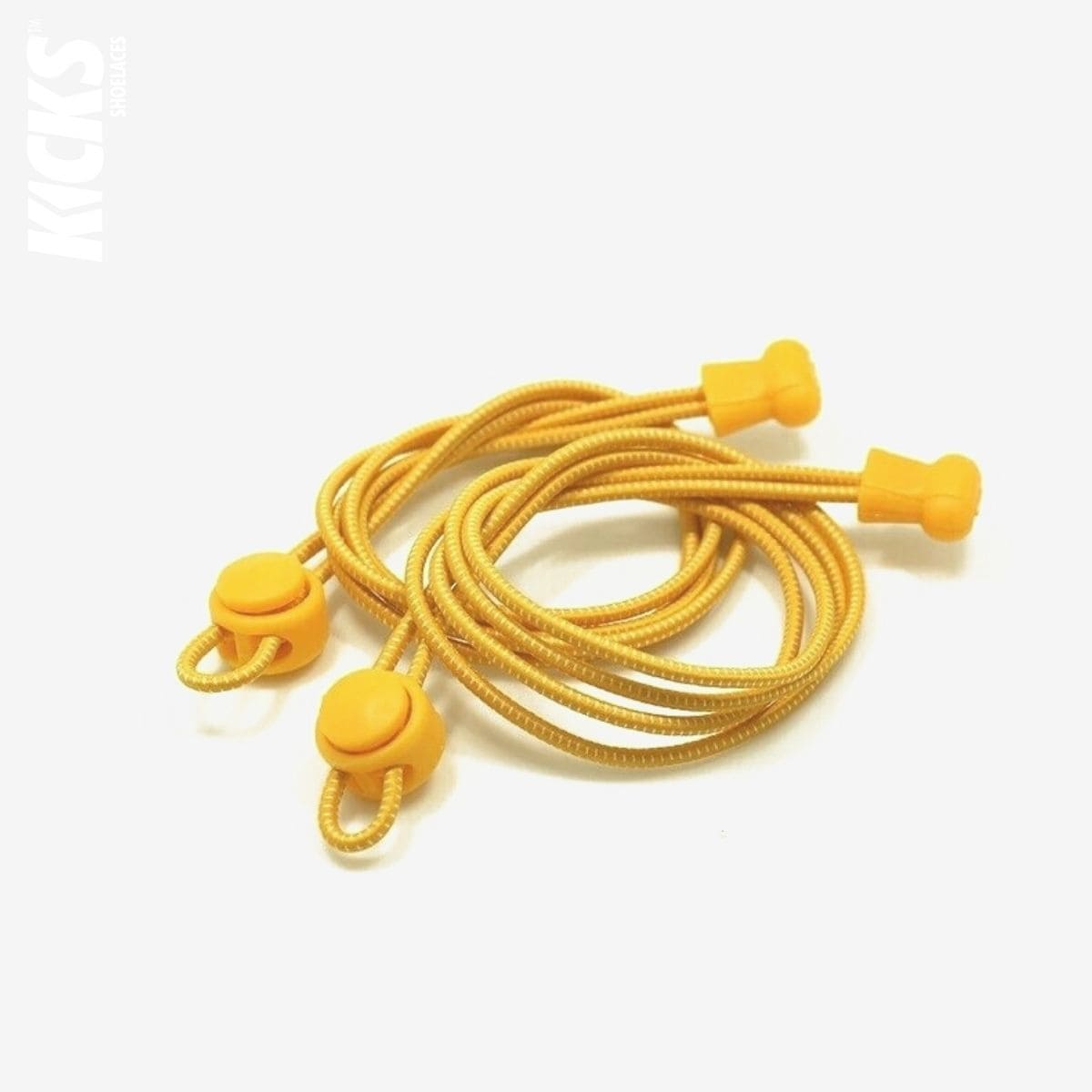 golden-yellow-no-tie elastic-running-shoelaces-with-matching-lace-locks-by-kicks-shoelaces