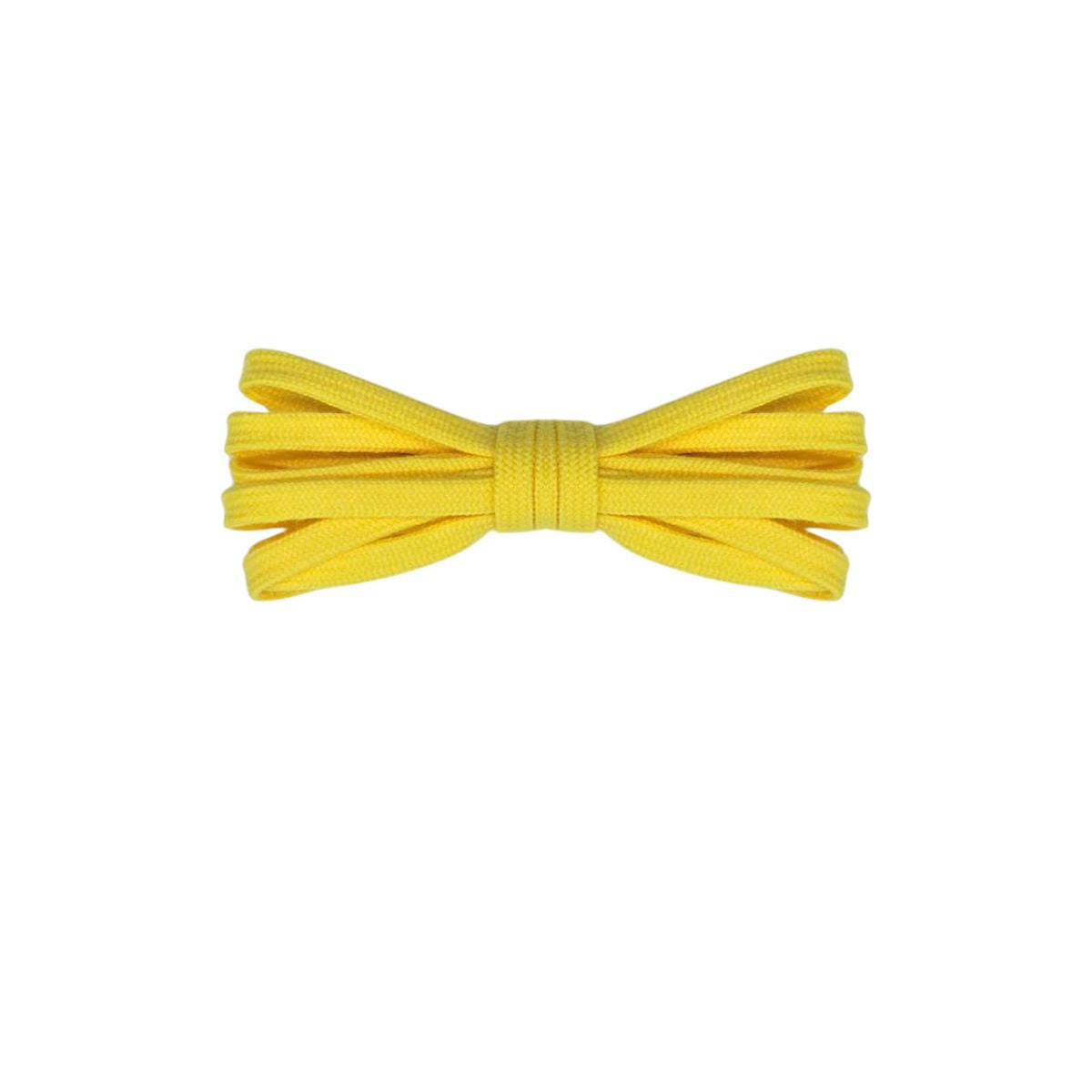 Golden yellow thin flat shoe laces 5mm for running shoes, soccer cleats and sneakers by Kicks Shoelaces