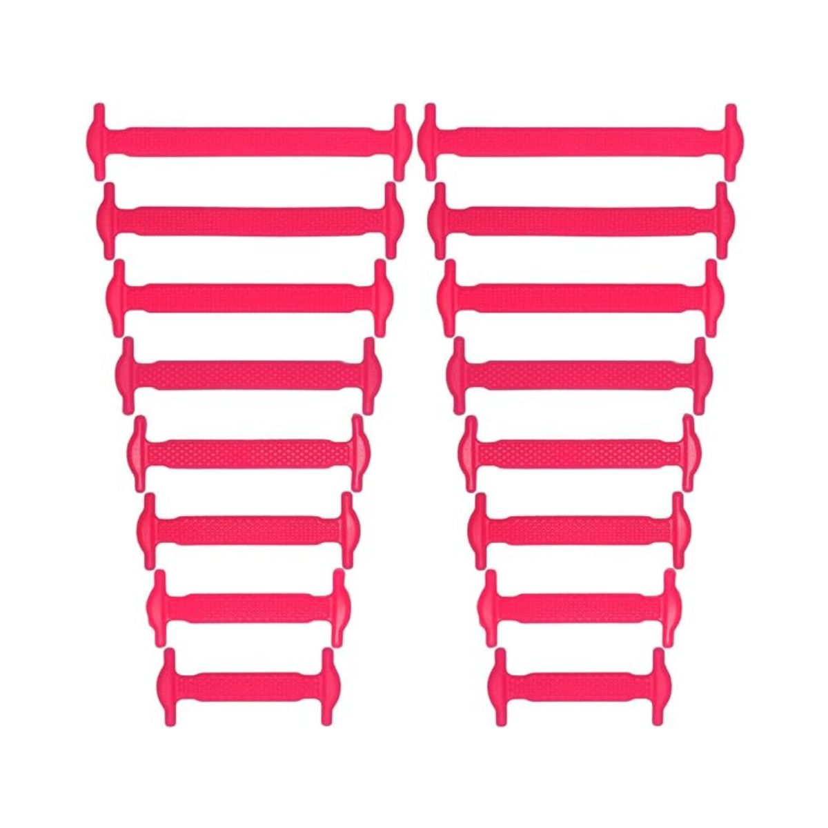 Hot pink silicone no-tie shoe laces for sneakers transforming shoes into slip-ons by Kicks Shoelaces.