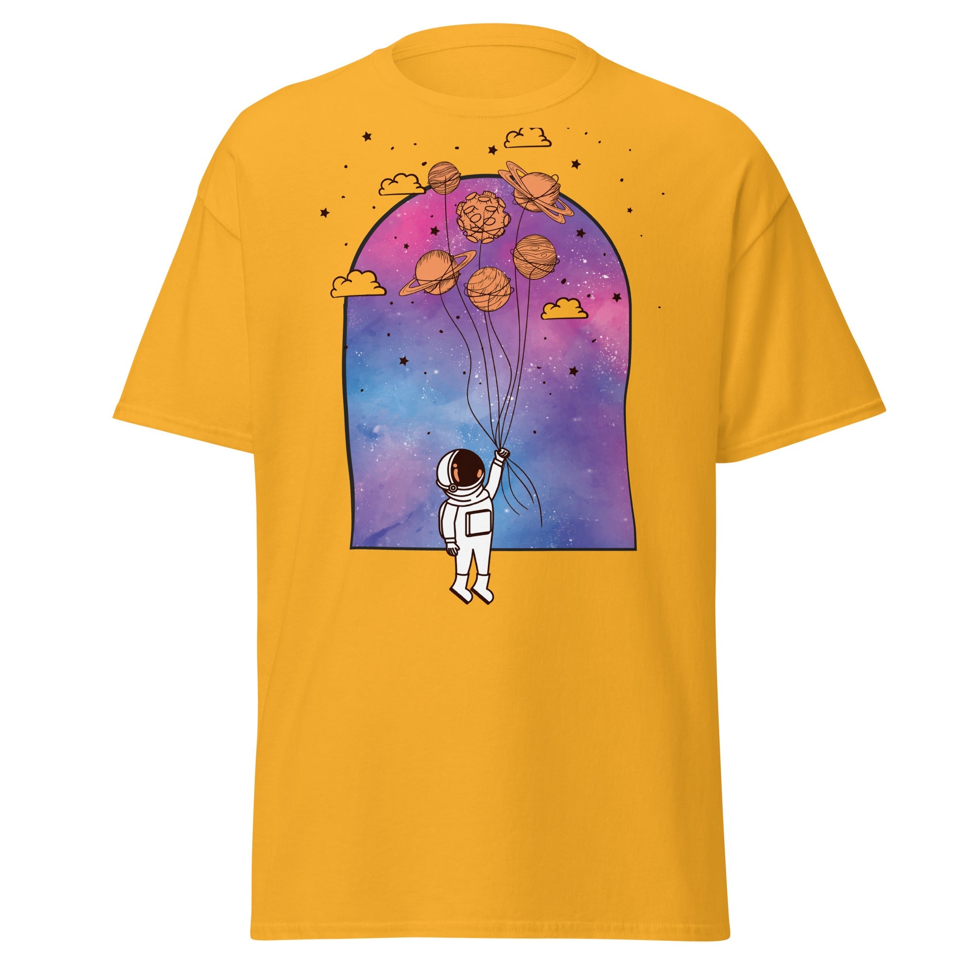 Interstellar Balloon Adventure Mens Graphic Space Tee - Kicks Shoelaces