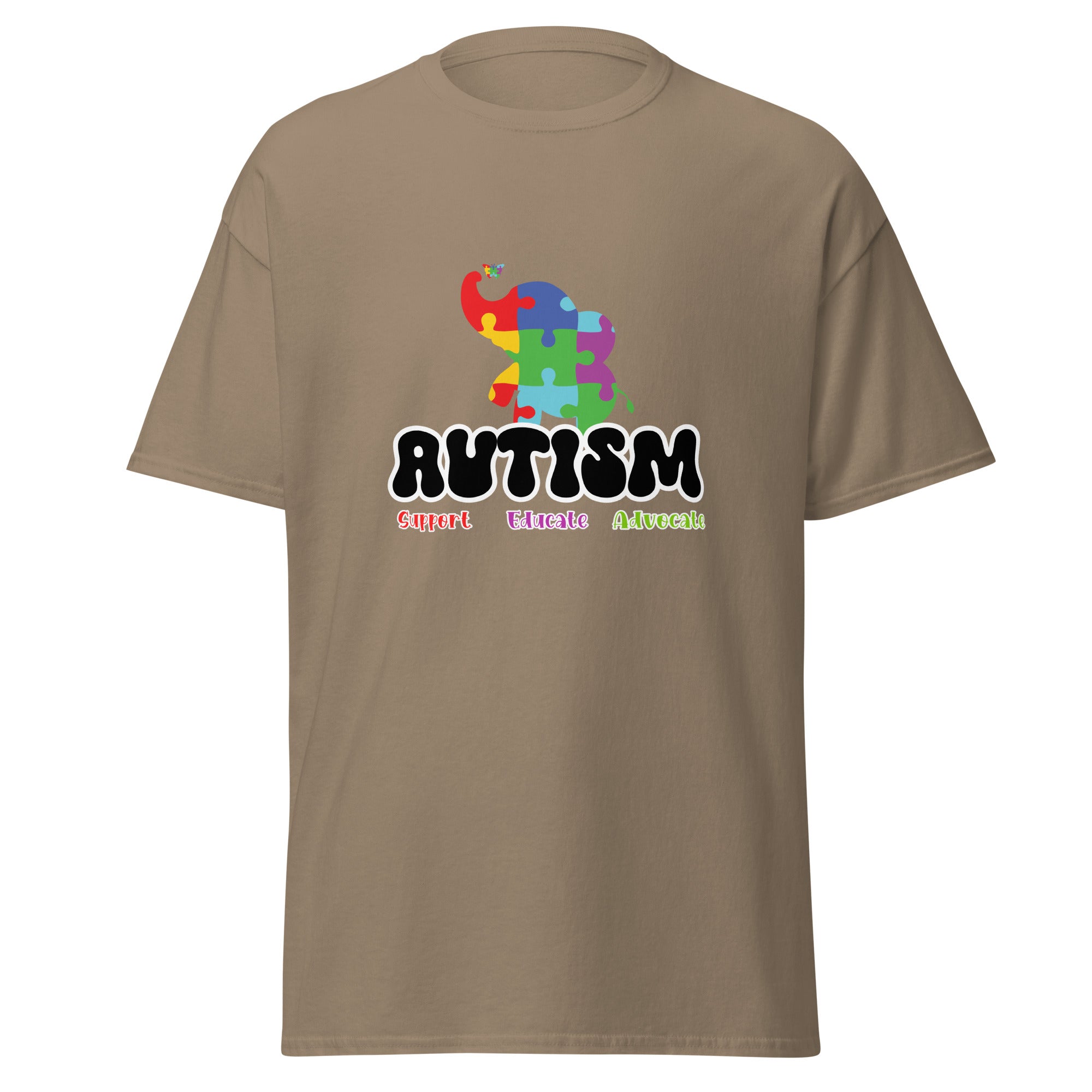 Autism Elephant Mens Custom T Shirt