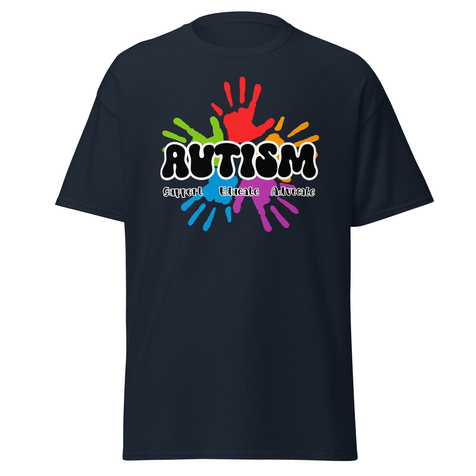 Autism Hand Print Mens Custom T Shirt