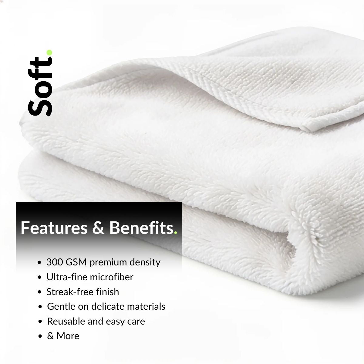White microfiber cloth included in a sneaker cleaning kit used for wiping and polishing shoes during cleaning