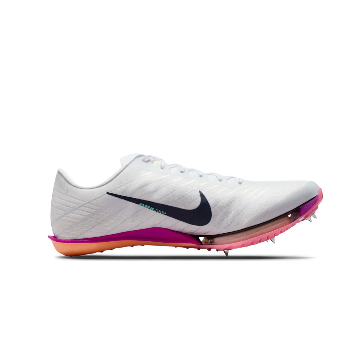 White sawtooth shoelaces for Nike Maxfly 2 Track Spikes by Kicks Shoelaces