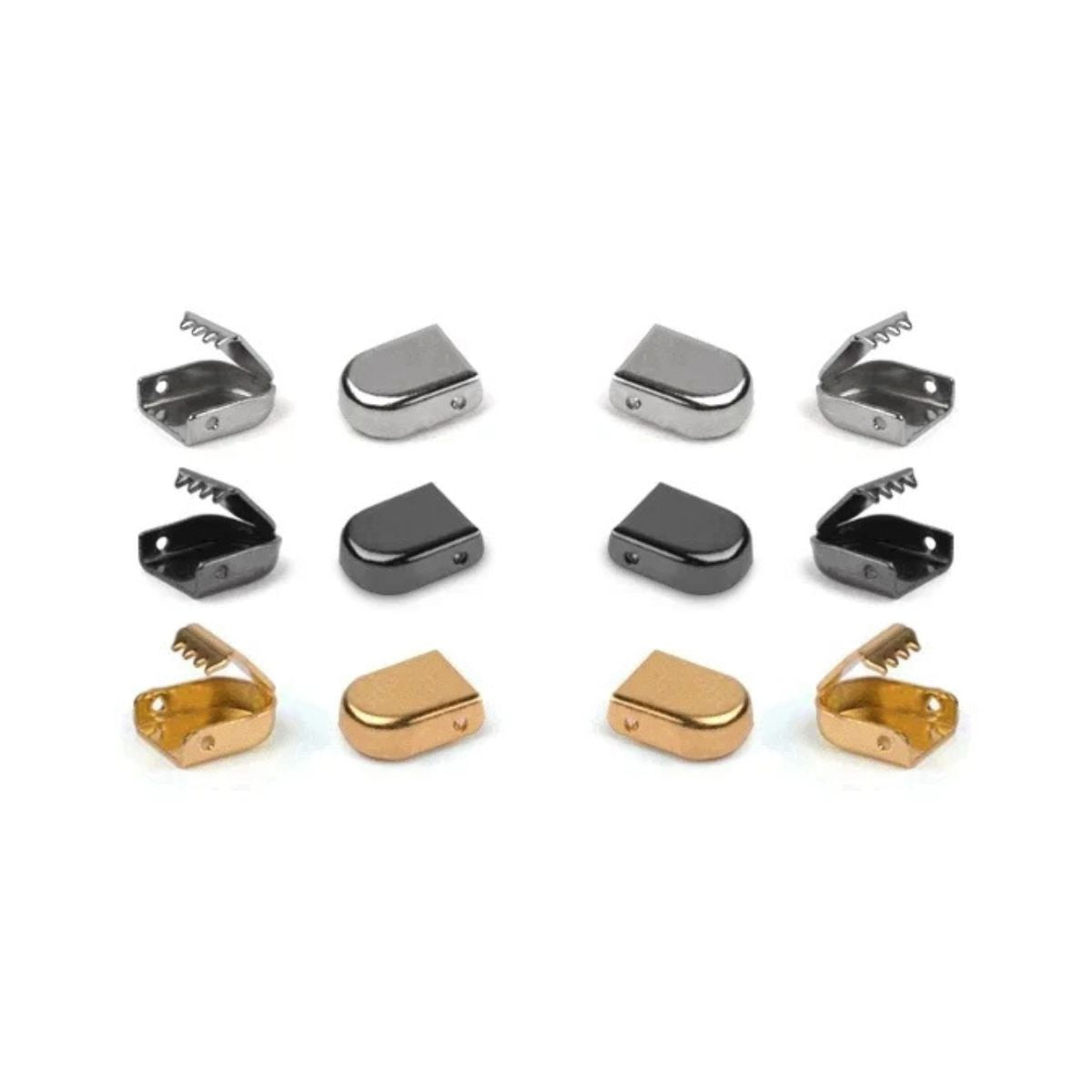 No-tie laces buckles 3 pack with gold silver and gunmetal clips for elastic laces