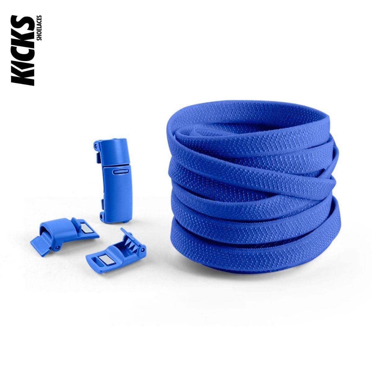Royal blue no-tie shoelaces with magnetic lock system by Kicks Shoelaces