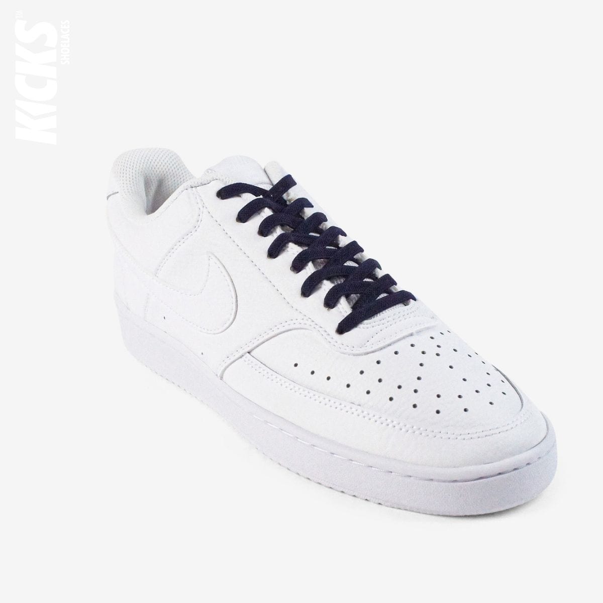 no-tie-shoelaces-with-dark-blue-laces-on-nike-white-sneakers-by-kicks-shoelaces