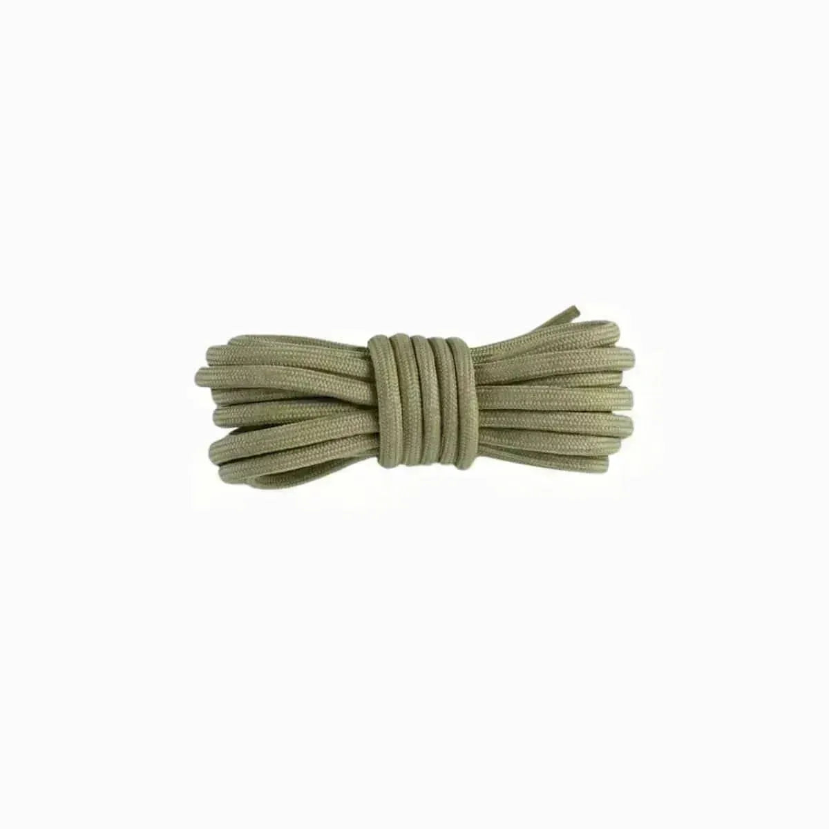 Olive green replacement rope laces for Yeezy Sulfur sneakers by Kicks Shoelaces.