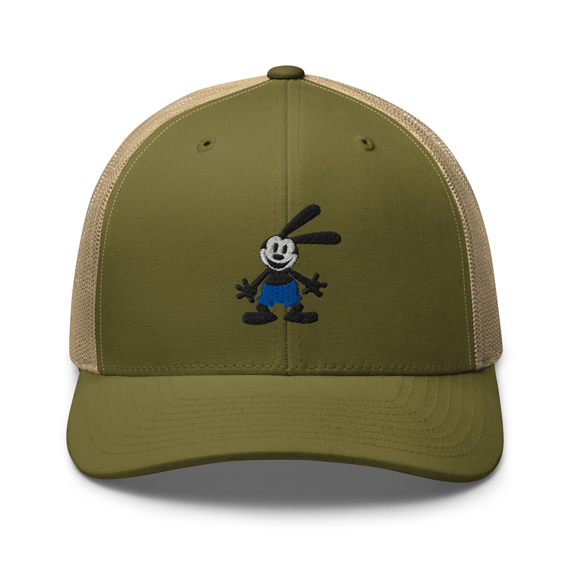 Moss retro trucker hat featuring a 1928 Oswald design from Disney’s early animation era