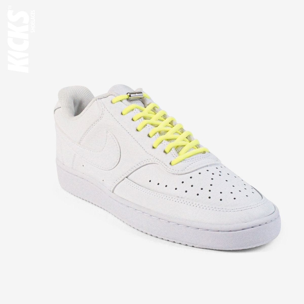round-no-tie-shoelaces-with-lemon-yellow-laces-on-nike-white-sneakers-by-kicks-shoelaces