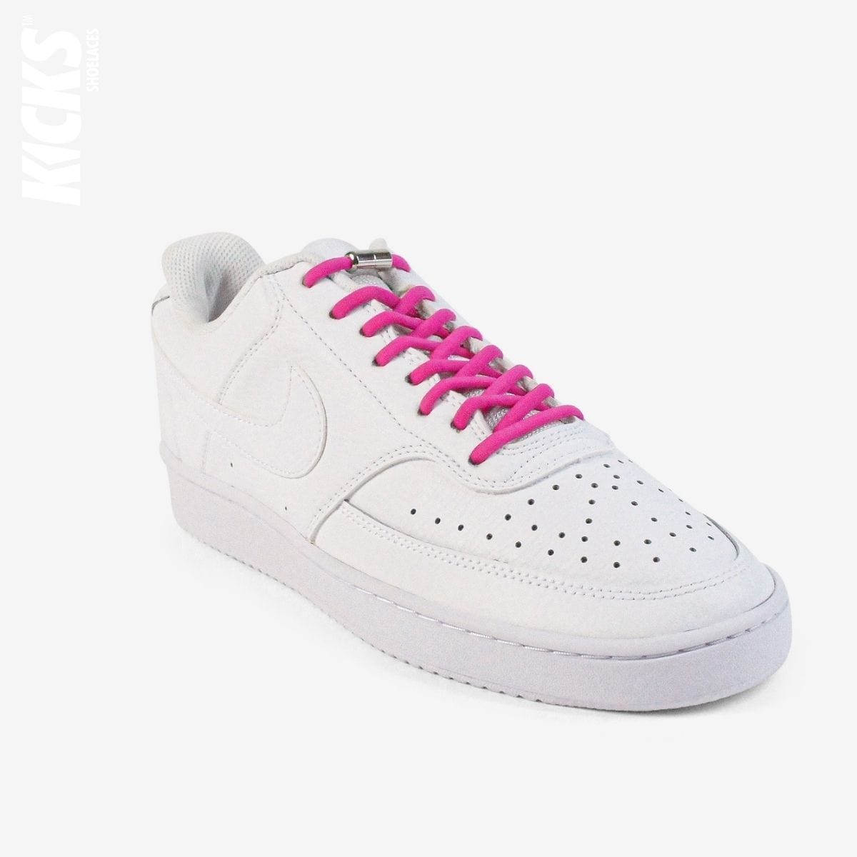 round-no-tie-shoelaces-with-rose-pink-laces-on-nike-white-sneakers-by-kicks-shoelaces