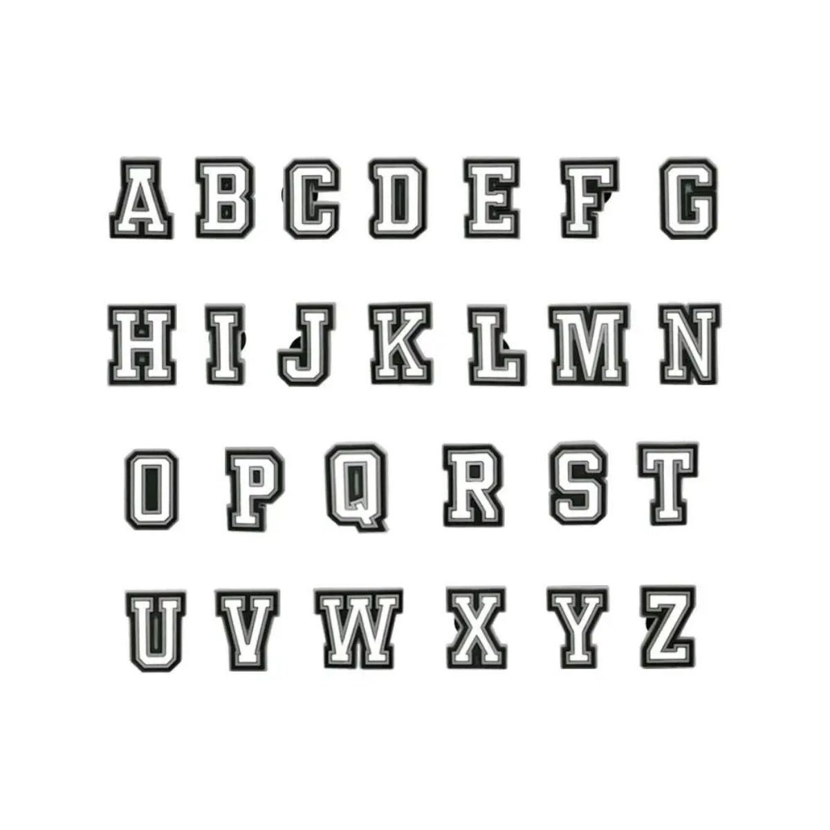 A–Z range of varsity letter shoe charms