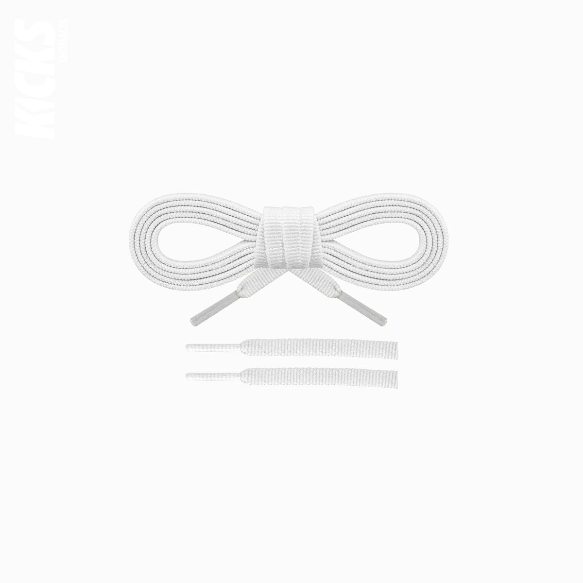 White replacement shoelaces for Hoka Gaviota 5 running shoes, cushioned, supportive laces designed for stability and all-day comfort by Kicks Shoelaces.