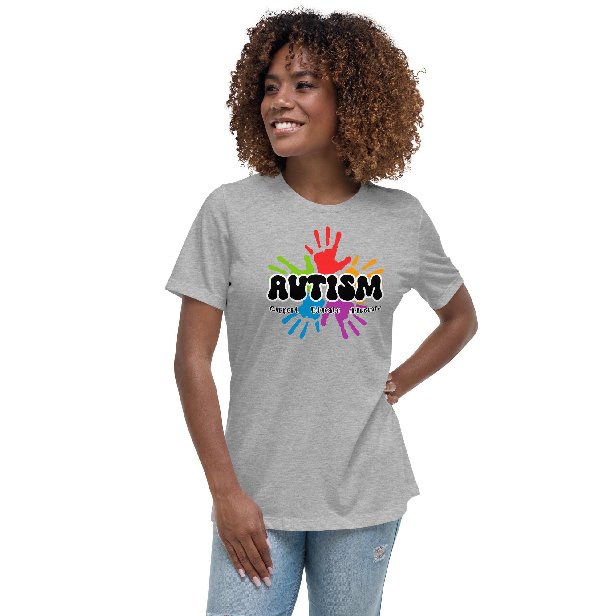 Women's Autism Hand Print Custom T-Shirt - Kicks Shoelaces