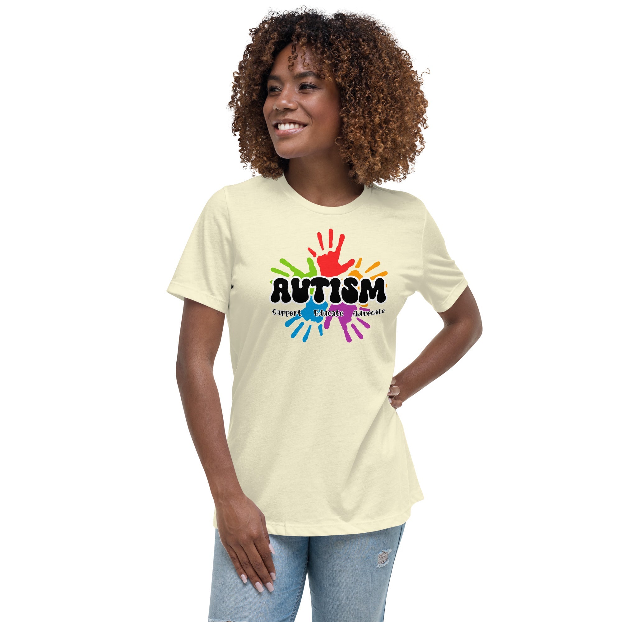 Women's Autism Hand Print Custom T-Shirt - Kicks Shoelaces