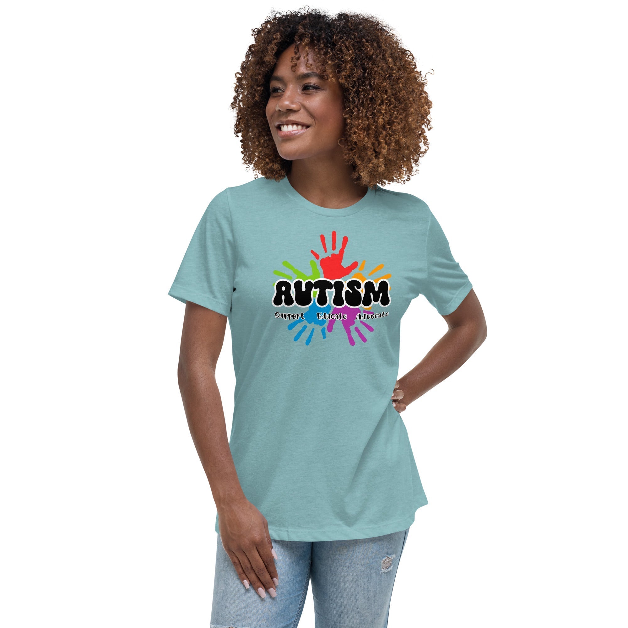 Women's Autism Hand Print Custom T-Shirt - Kicks Shoelaces