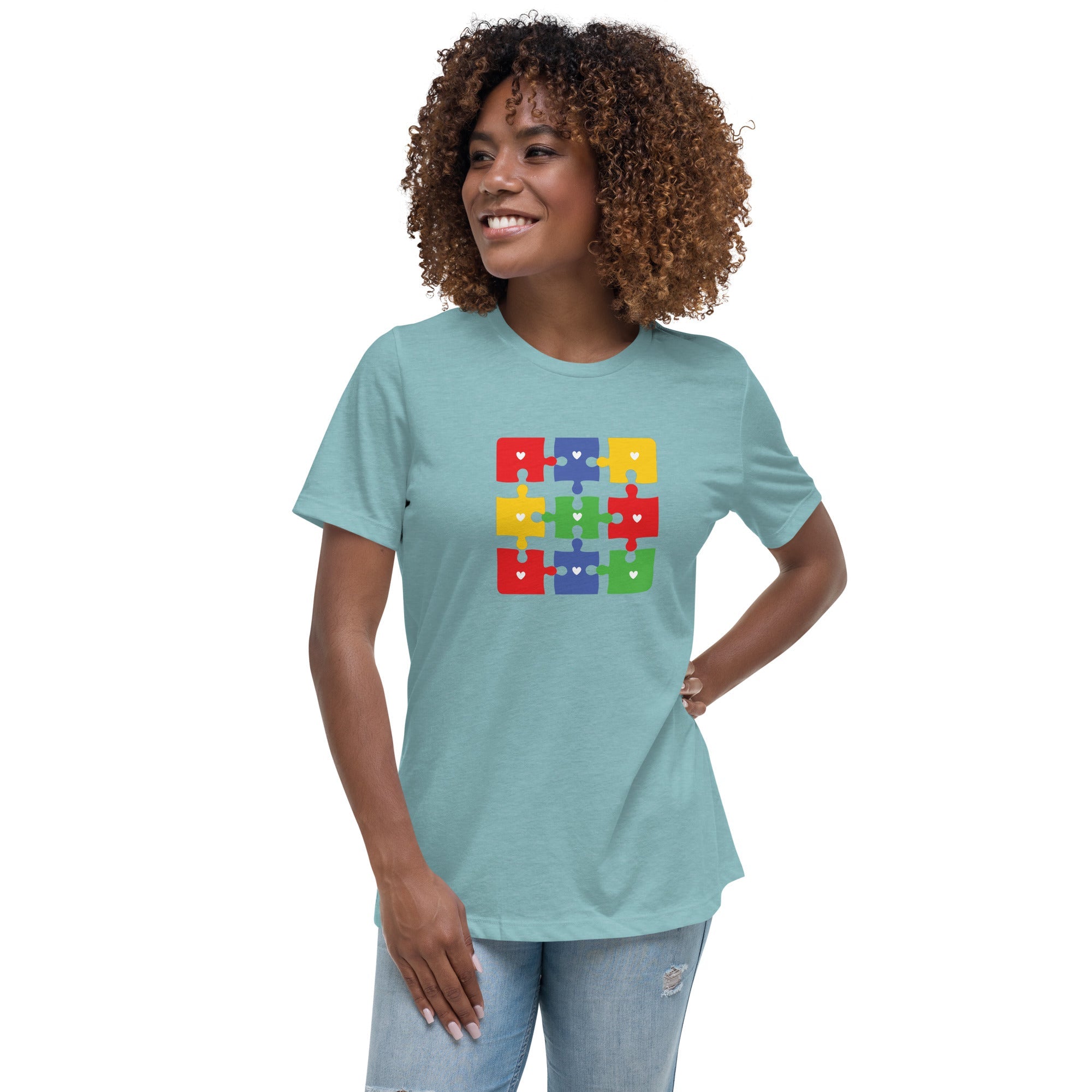 Women's Autism Jigsaw Custom T-Shirt - Kicks Shoelaces