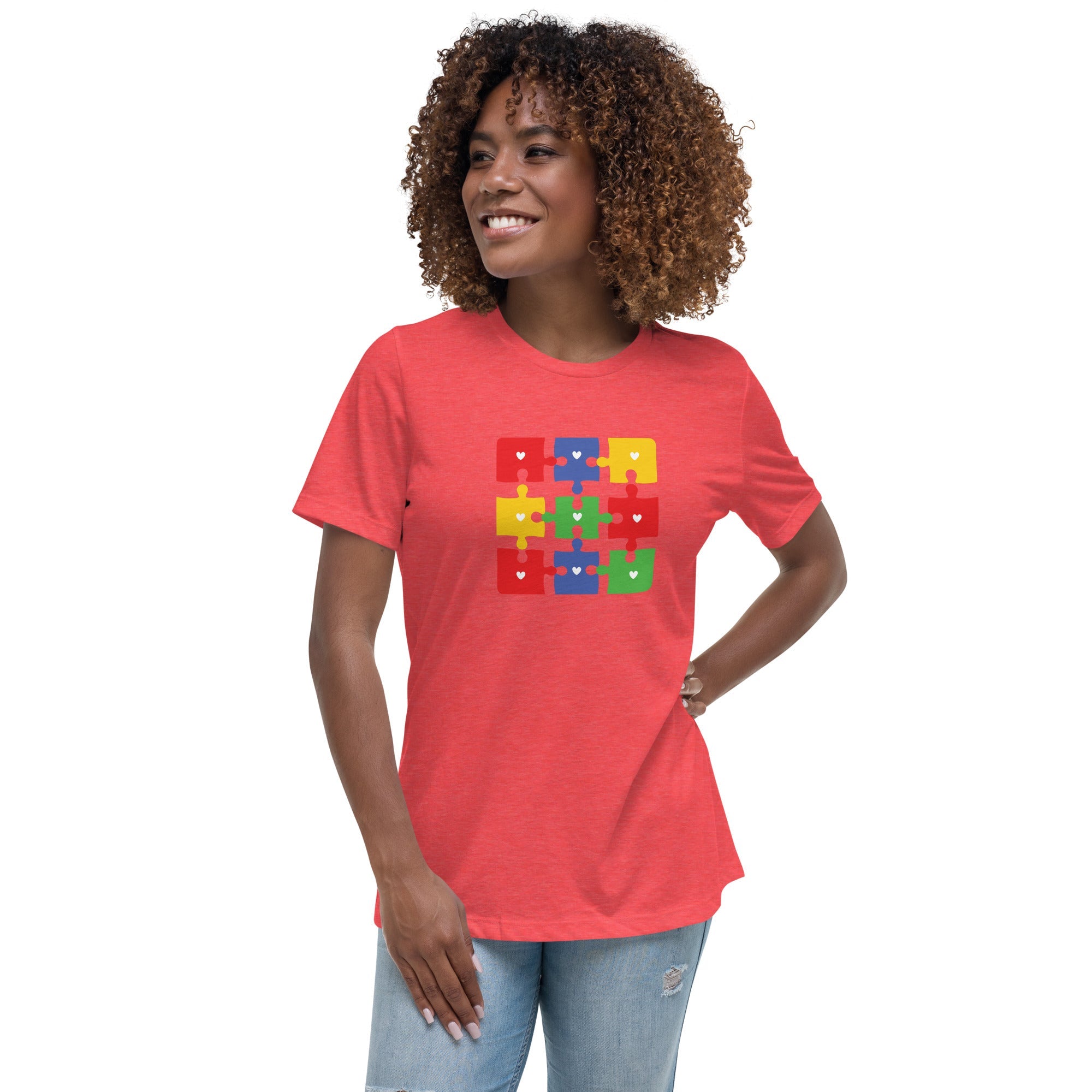 Women's Autism Jigsaw Custom T-Shirt - Kicks Shoelaces