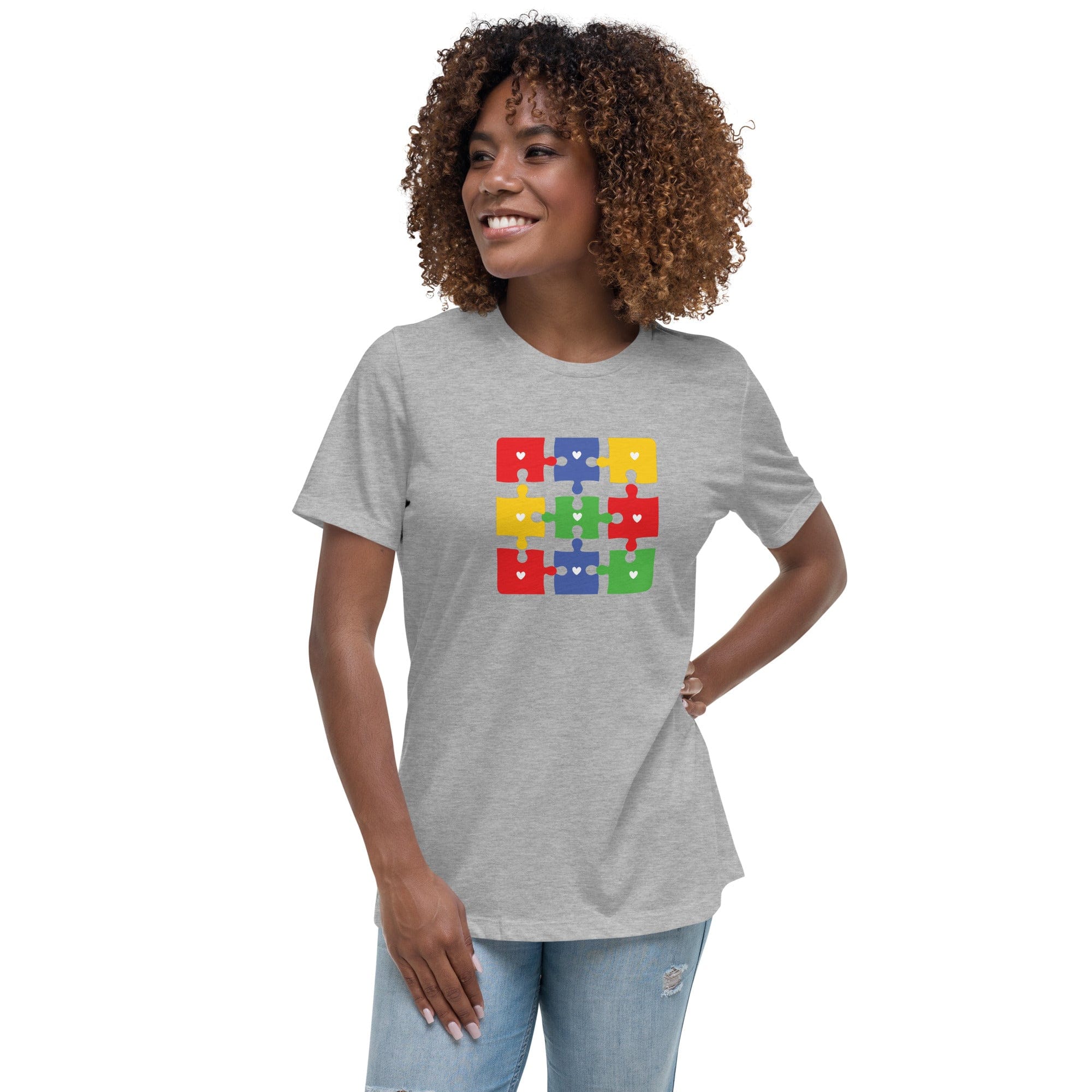 Women's Autism Jigsaw Custom T-Shirt - Kicks Shoelaces