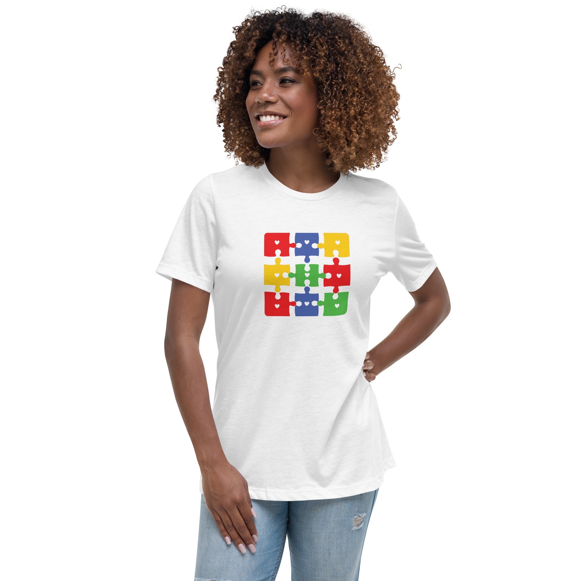 Women's Autism Jigsaw Custom T-Shirt - Kicks Shoelaces