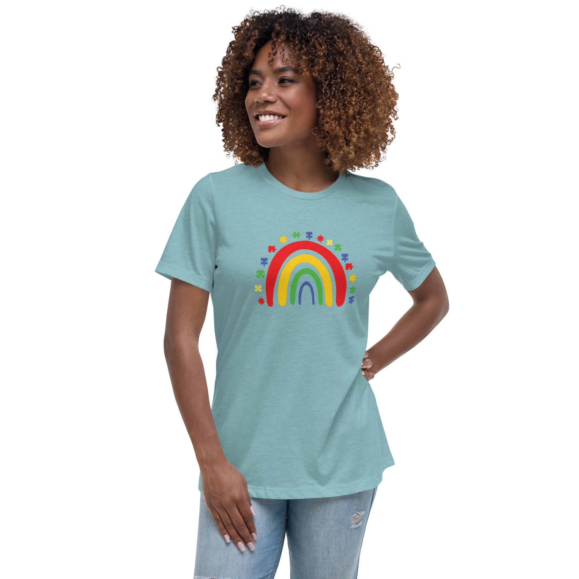 Women's Autism Rainbow Custom T-Shirt - Kicks Shoelaces