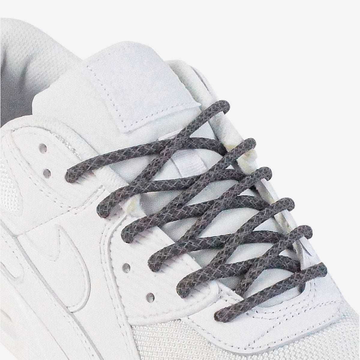 custom-color-shoelaces-on-white-sneakers-with-reflective-dark-grey-laces