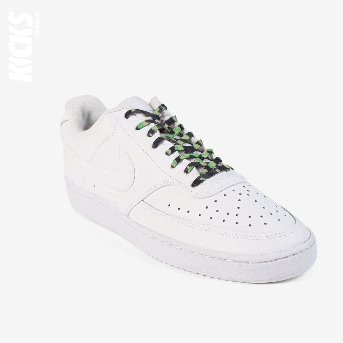 elastic-no-tie-shoelaces-with-black-green-camo-laces-on-nike-white-sneakers