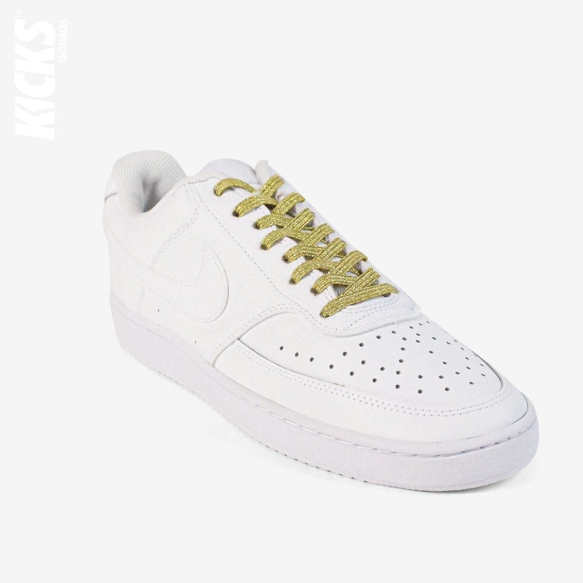 elastic-no-tie-shoelaces-with-gold-laces-on-nike-white-sneakers
