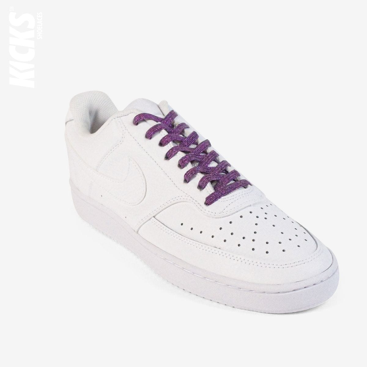 elastic-no-tie-shoelaces-with-purple-laces-on-nike-white-sneakers