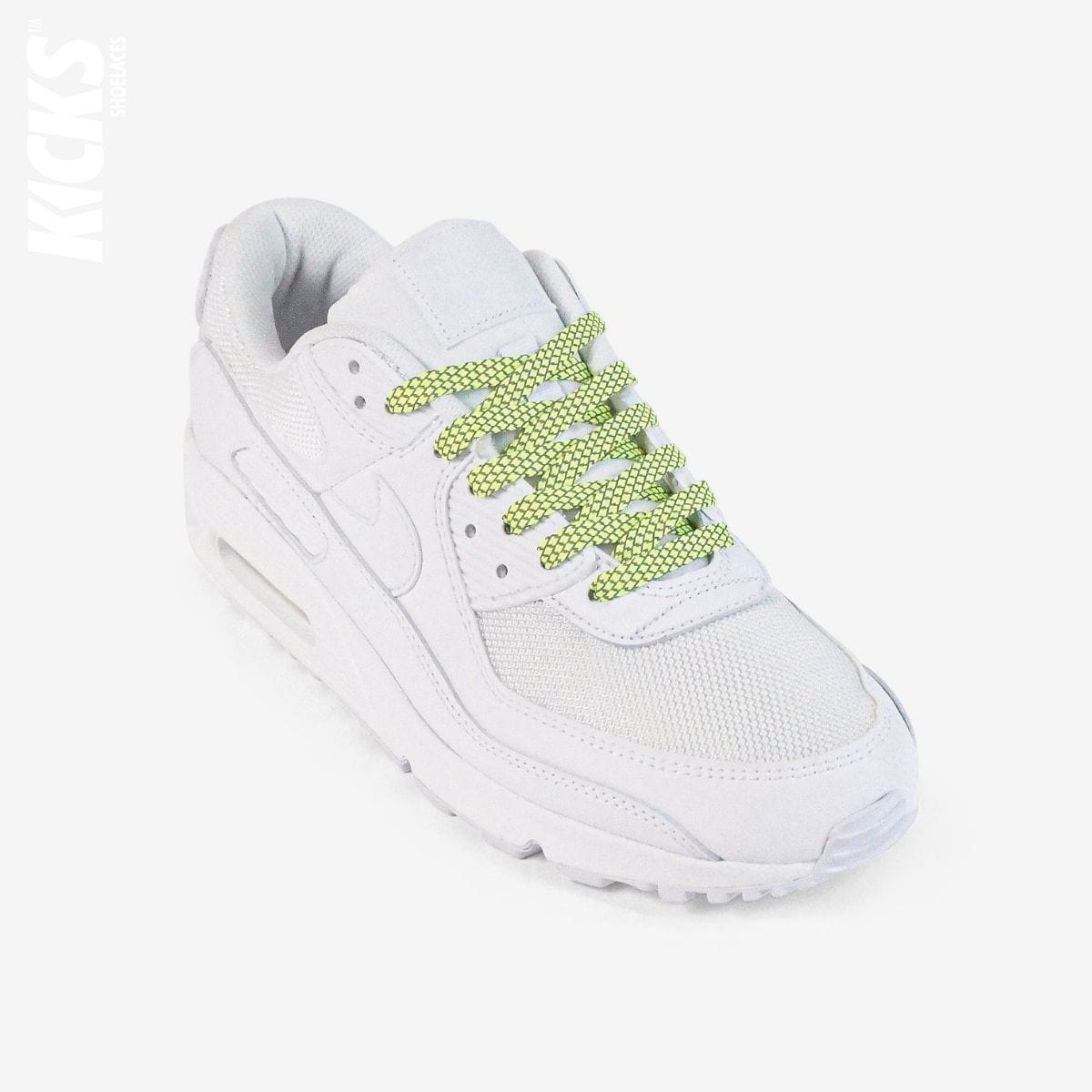 fluorescent-green-reflective-colored-shoelaces-on-white-sneakers