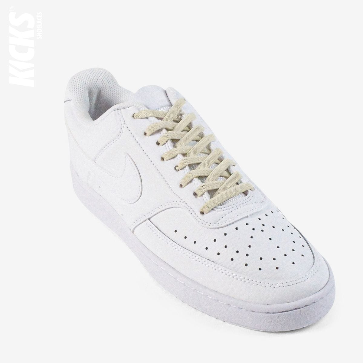 no-tie-shoelaces-with-beige-laces-on-nike-white-sneakers-by-kicks-shoelaces