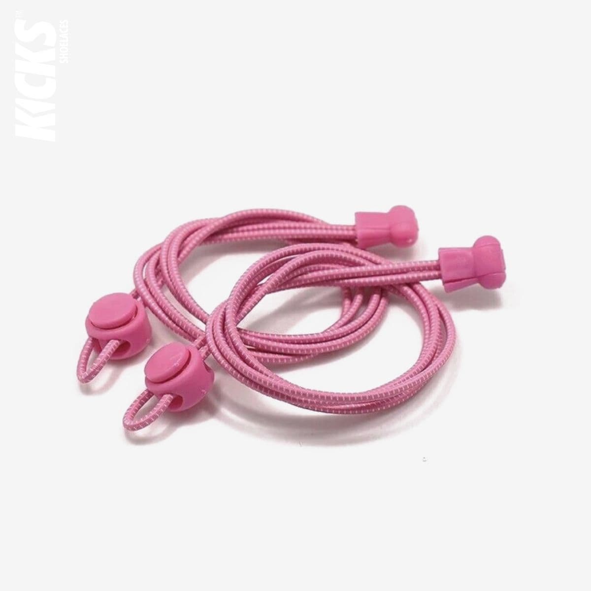 pink-no-tie elastic-running-shoelaces-with-matching-lace-locks-by-kicks-shoelaces