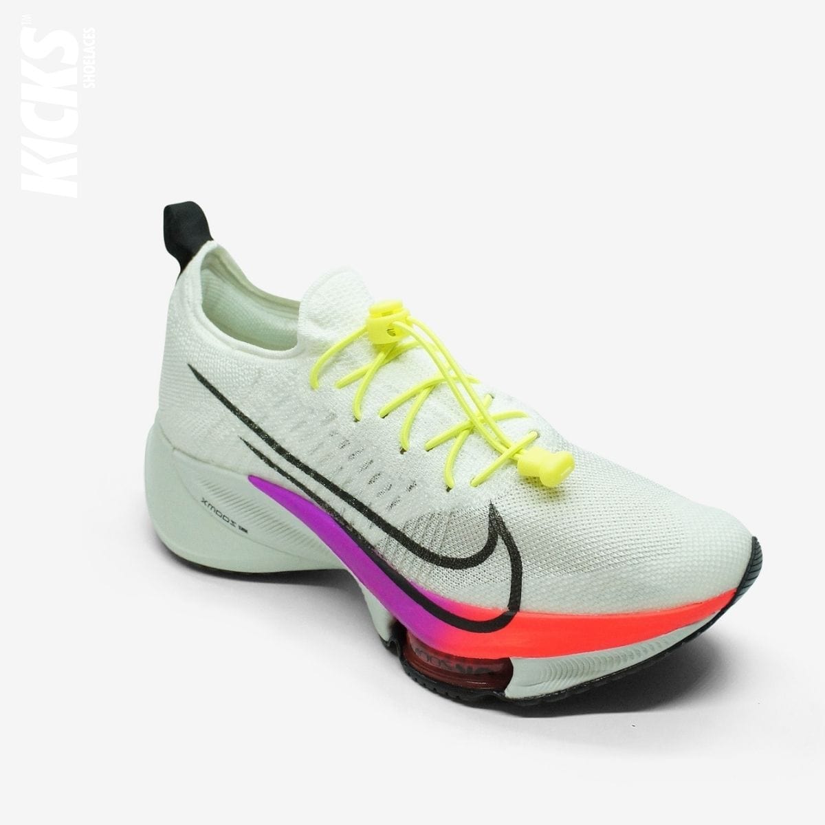 quick-laces-with-fluorescent-yellow-elastic-no-tie-shoelaces-on-nike-running-shoe-by-kicks-shoelaces