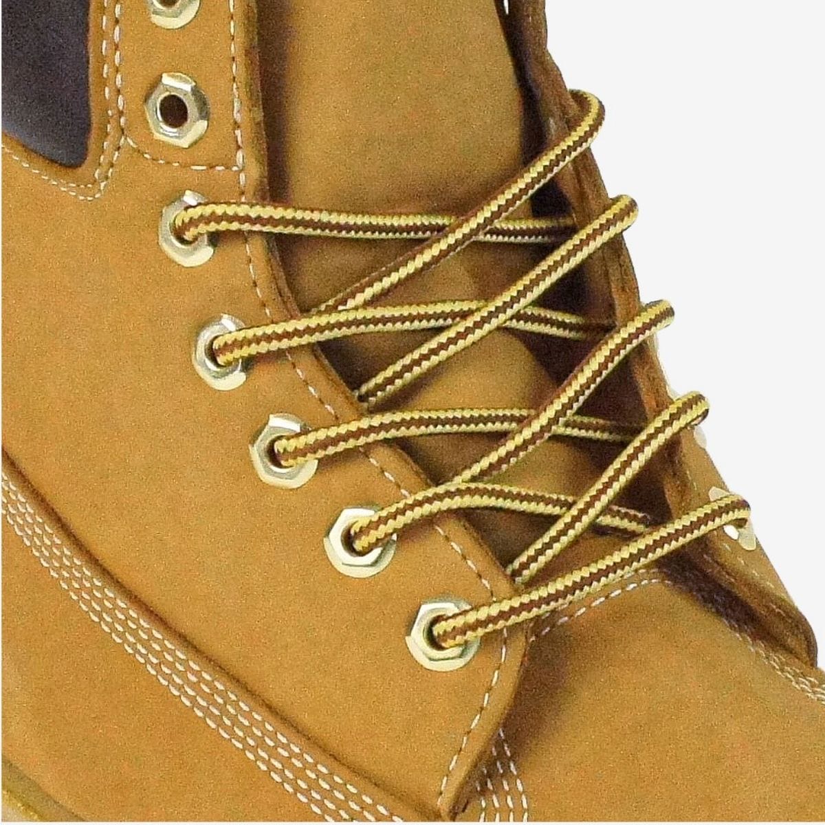 shop-round-shoelaces-online-in-deep-brown-and-yellow-for-boots-sneakers-and-running-shoes
