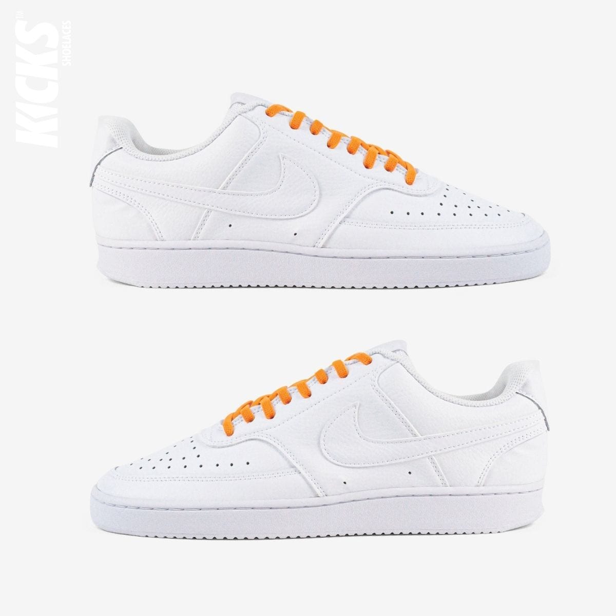 tieless-laces-with-orange-laces-on-nike-white-sneakers-by-kicks-shoelaces