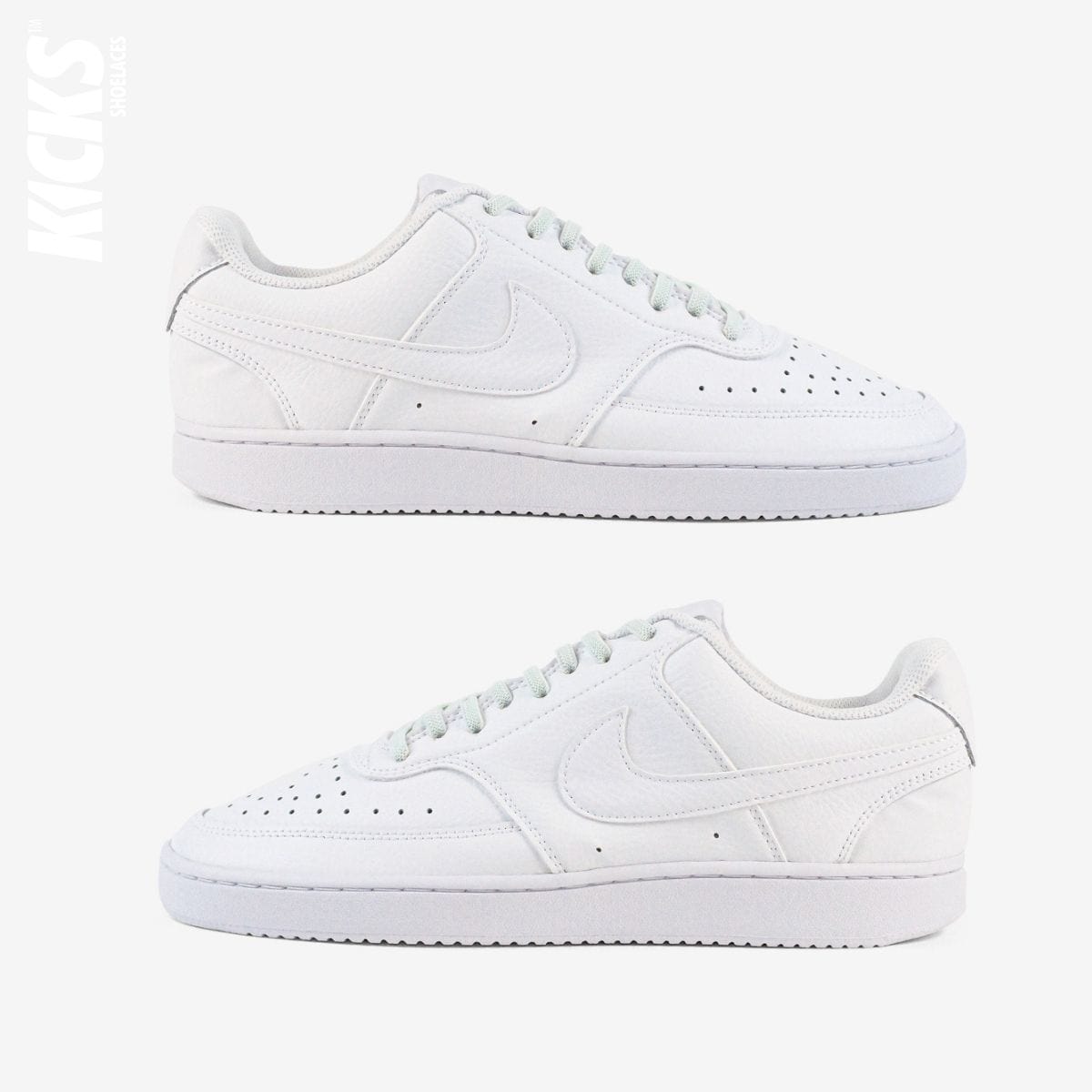 tieless-laces-with-pastel-green-laces-on-nike-white-sneakers-by-kicks-shoelaces