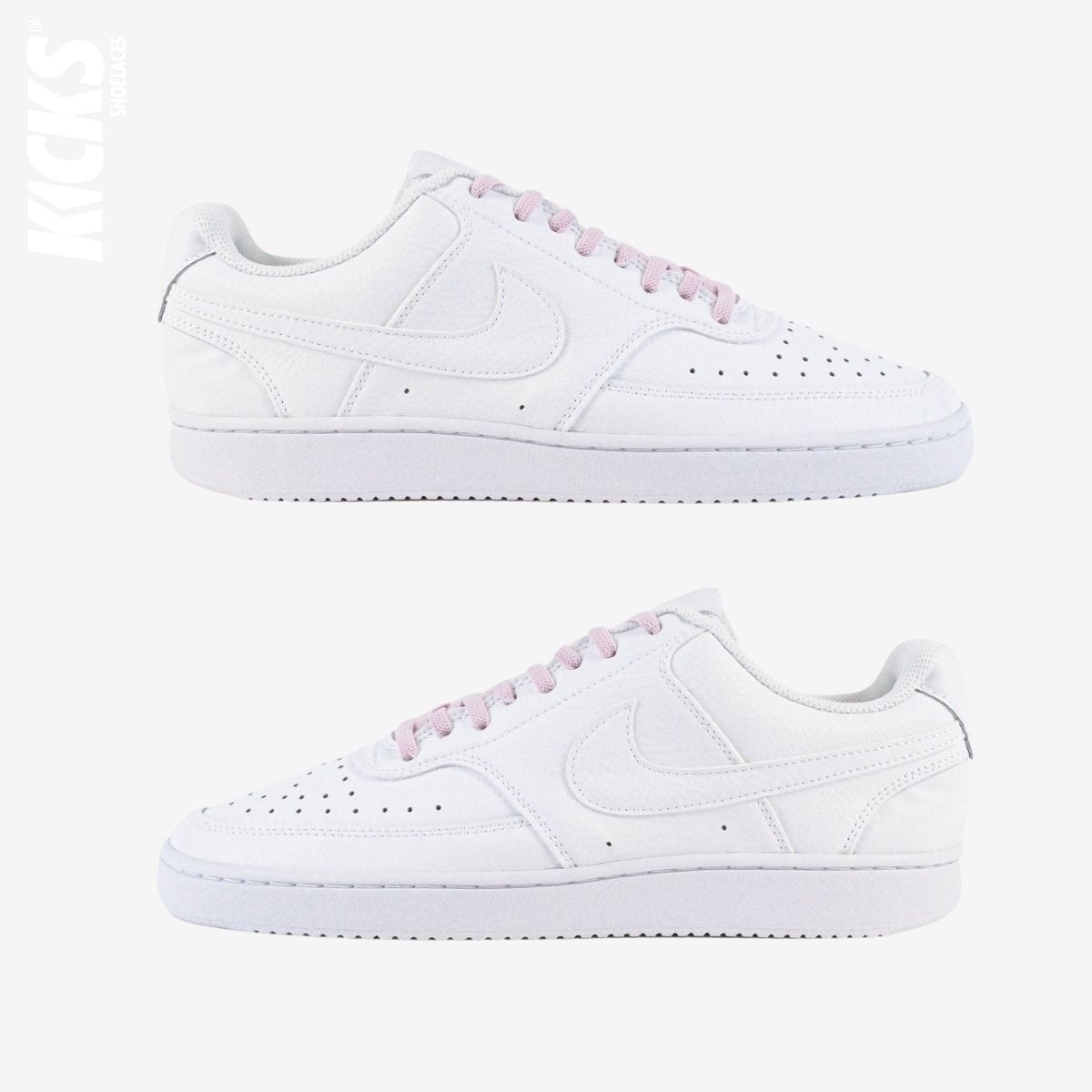 tieless-laces-with-pink-laces-on-nike-white-sneakers-by-kicks-shoelaces